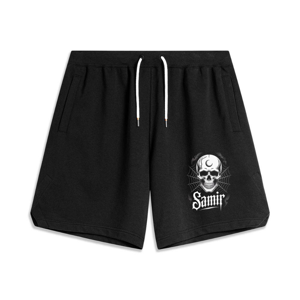 Samir Skull with Spider Web Gothic Dark Artwork Short