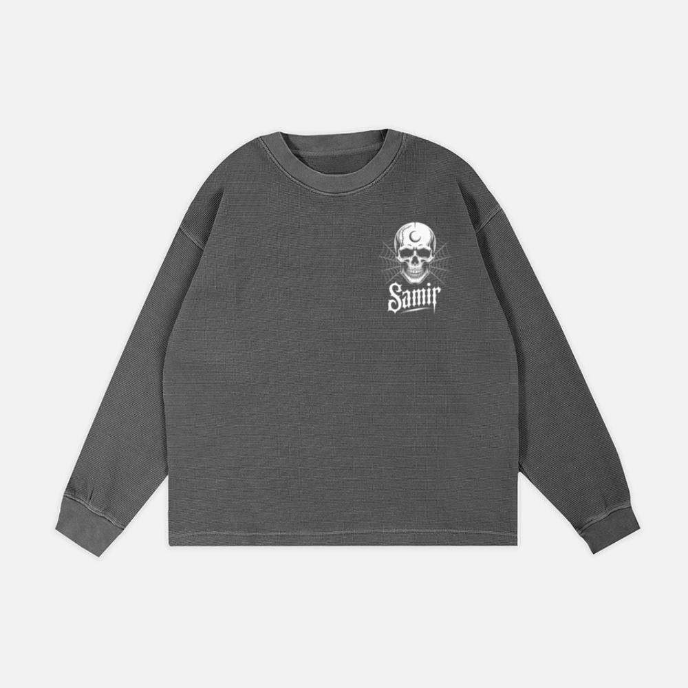 Samir Skull with Spider Web Gothic Dark Artwork Sweatshirt