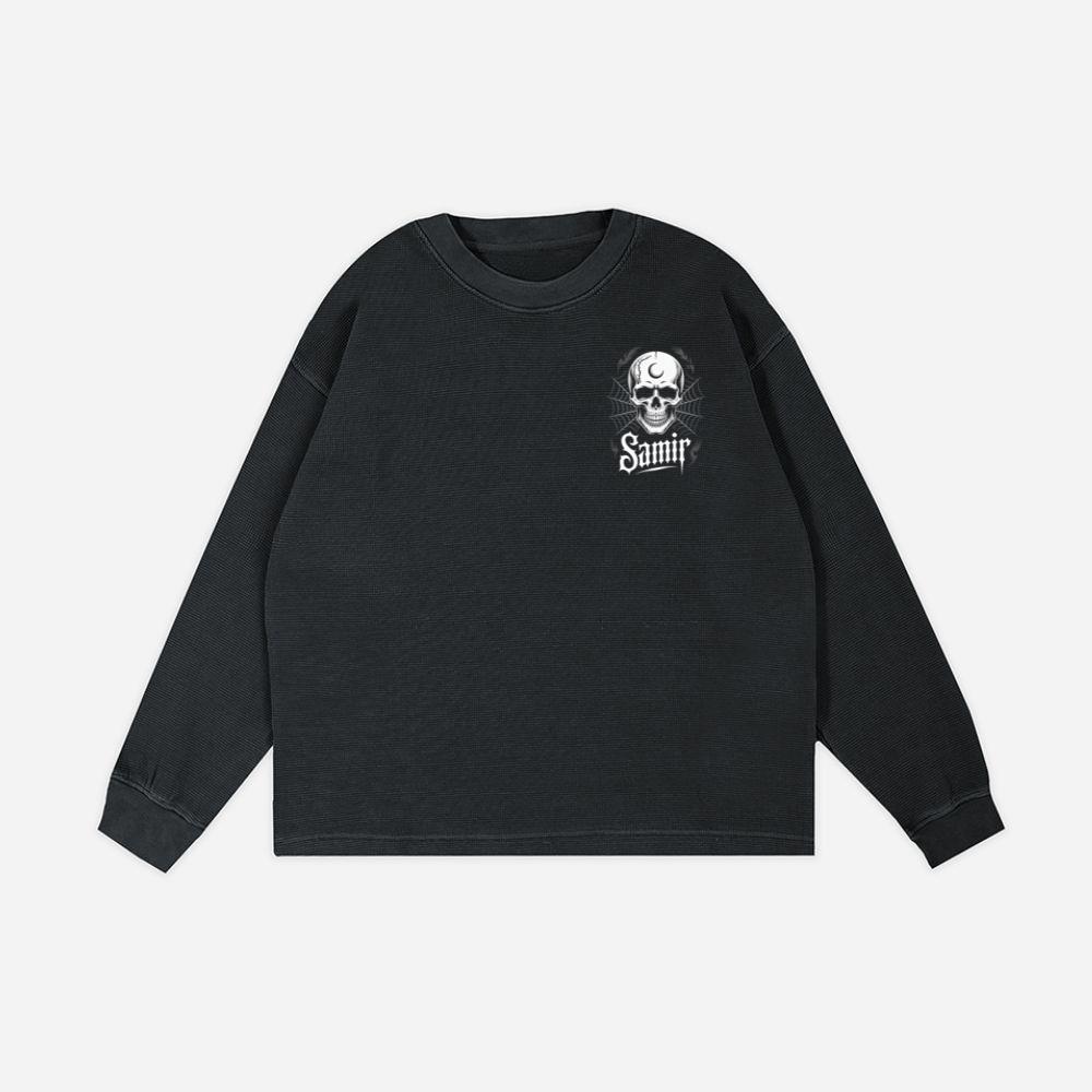 Samir Skull with Spider Web Gothic Dark Artwork Sweatshirt