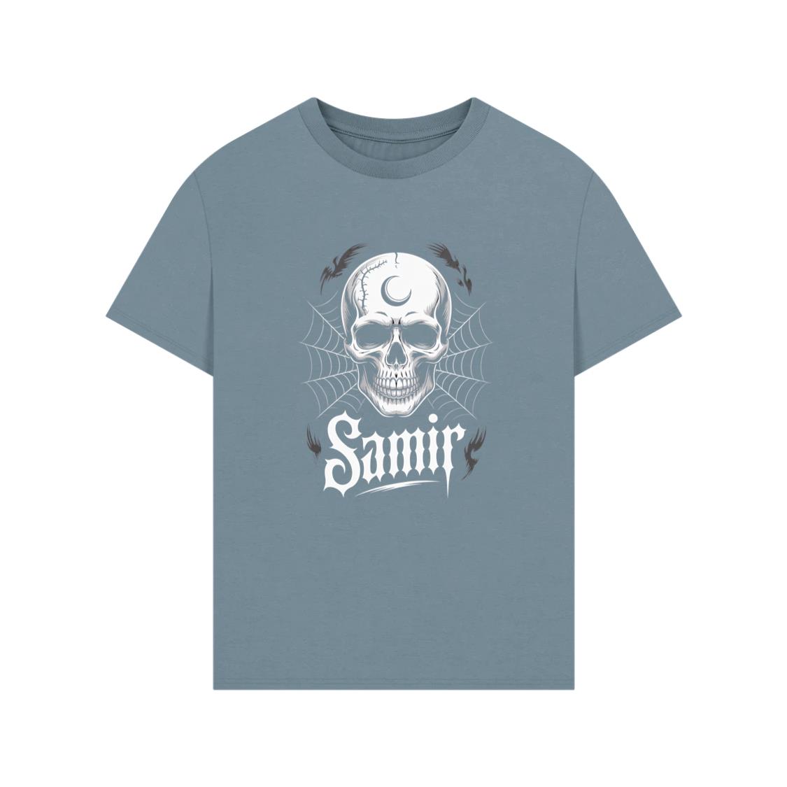 Samir Skull with Spider Web Gothic Dark Artwork T-Shirt