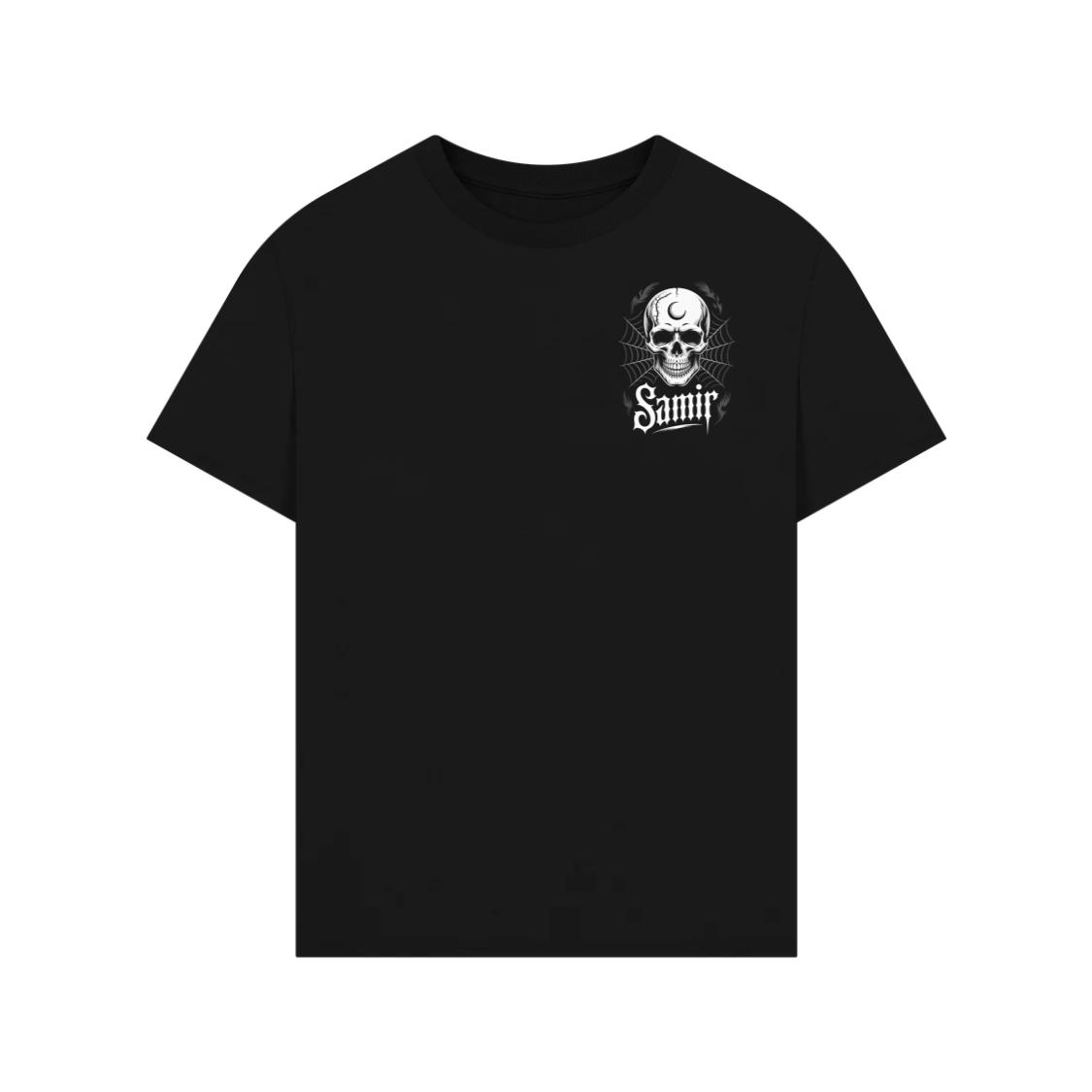 Samir Skull with Spider Web Gothic Dark Artwork T-Shirt