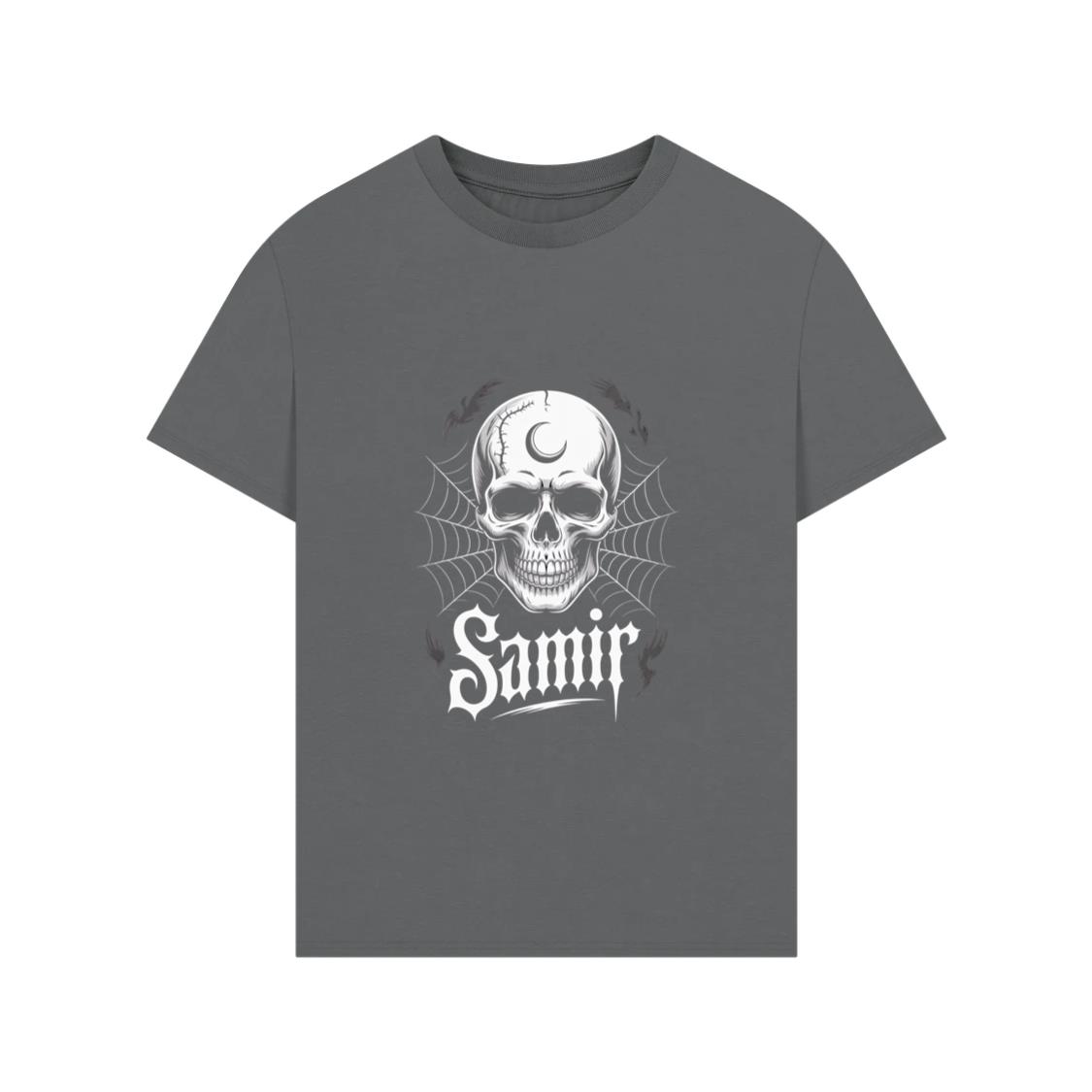 Samir Skull with Spider Web Gothic Dark Artwork T-Shirts