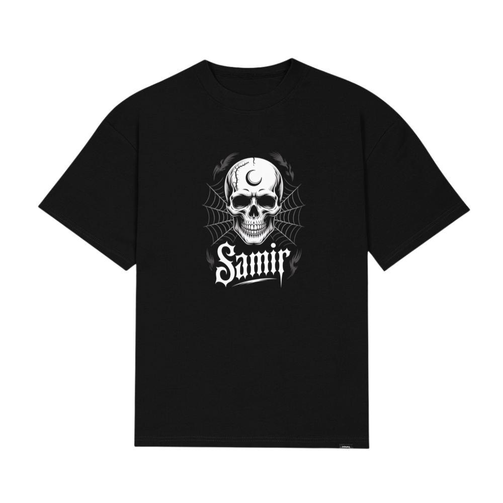 Samir Skull with Spider Web Gothic Dark Artwork T-Shirts