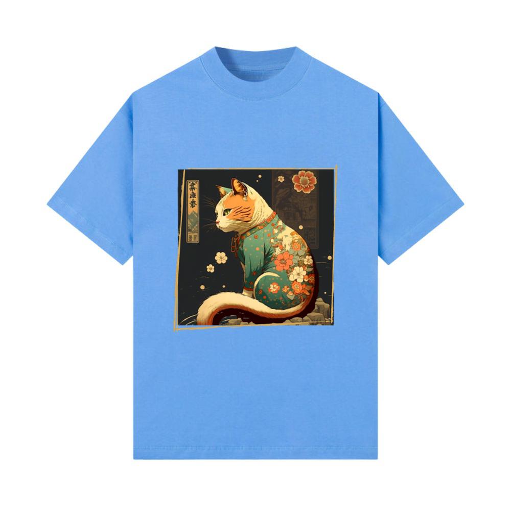 Samurai Cat Anime Cute Cat Lovers T-Shirt