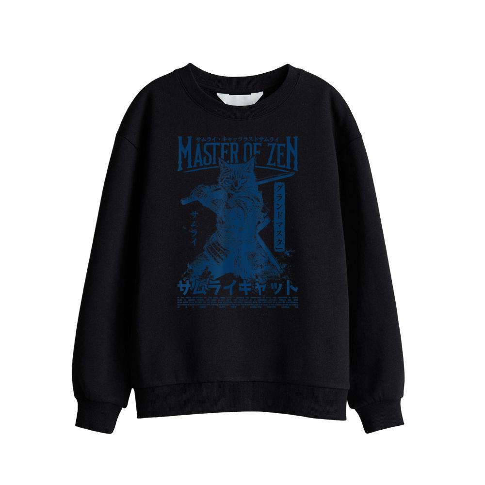 Samurai Cat Warrior Ukiyo Otaku Streetwear Cat Samurai Sweatshirt