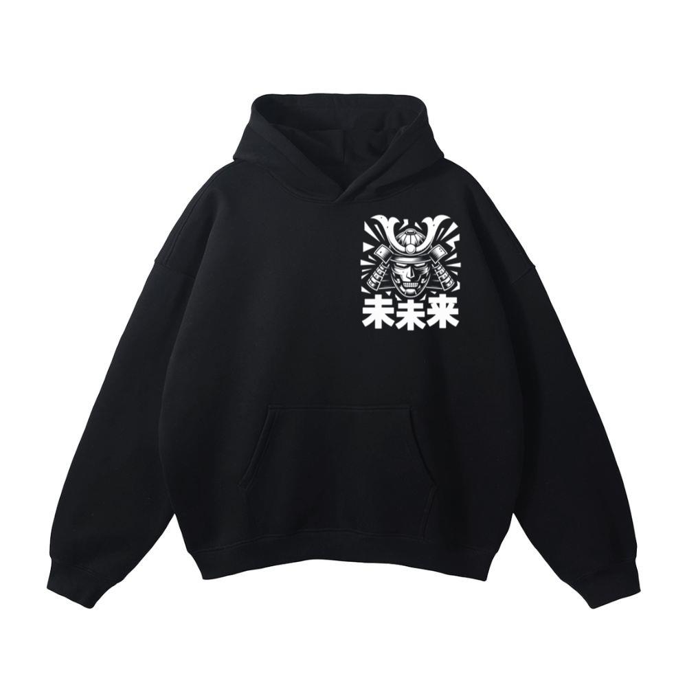 Samurai Skull with Katana Swords and Japanese Kanji Design Hoodie