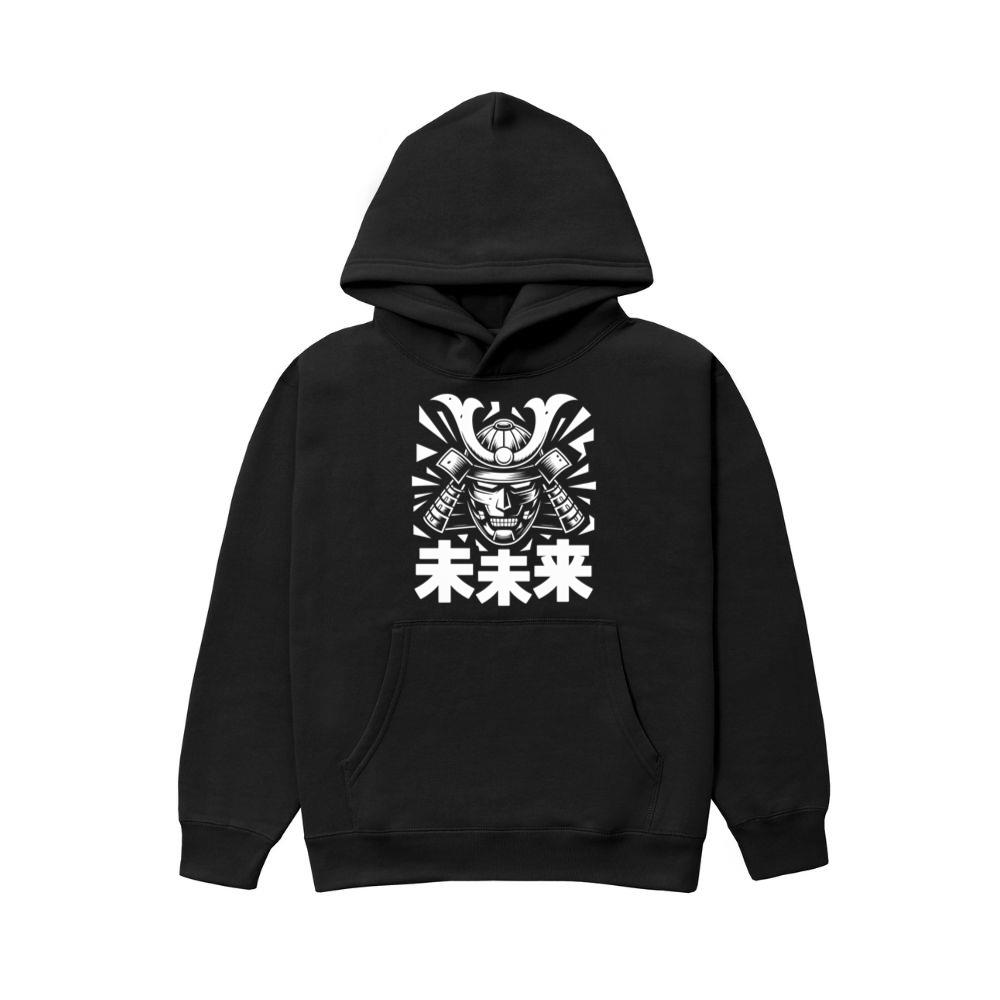 Samurai Skull with Katana Swords and Japanese Kanji Design Hoodie