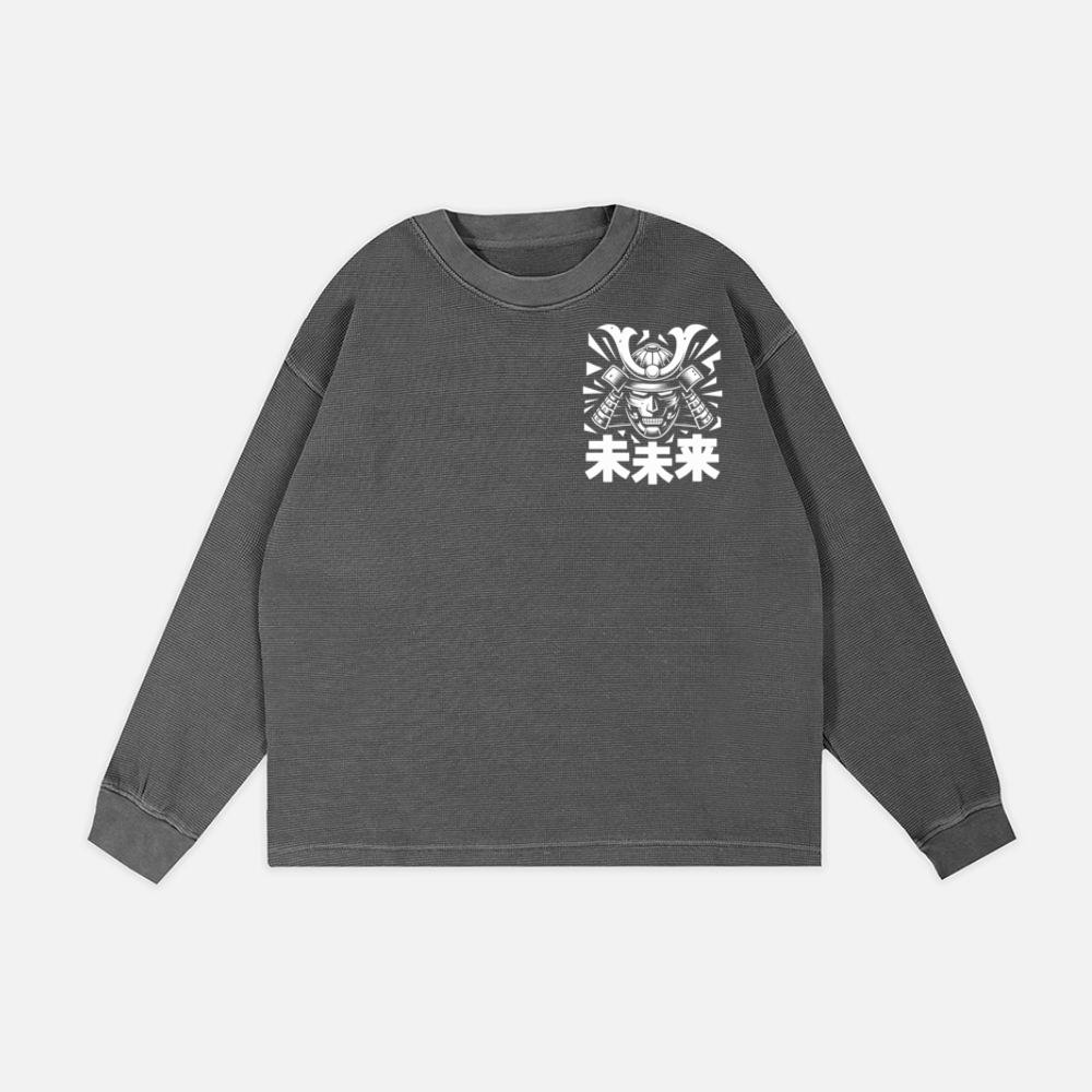 Samurai Skull with Katana Swords and Japanese Kanji Design Sweatshirt - Image 2