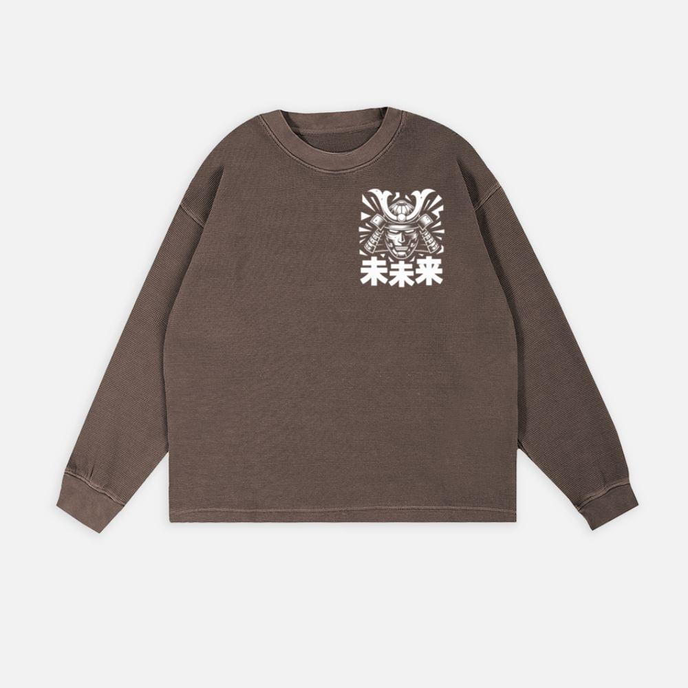 Samurai Skull with Katana Swords and Japanese Kanji Design Sweatshirt - Image 3