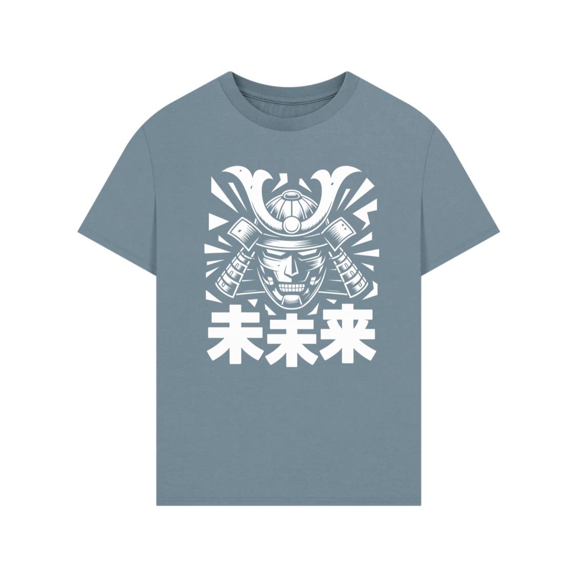 Samurai Skull with Katana Swords and Japanese Kanji Design T-Shirt