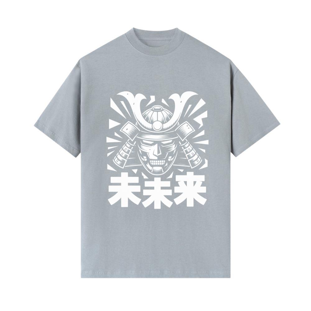 Samurai Skull with Katana Swords and Japanese Kanji Design T-Shirt