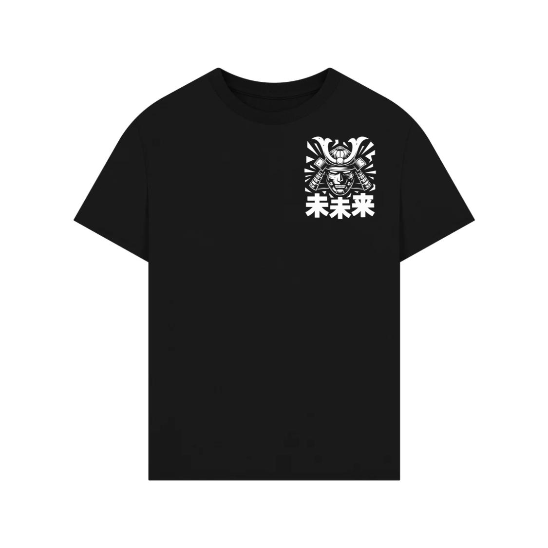 Samurai Skull with Katana Swords and Japanese Kanji Design T-Shirt