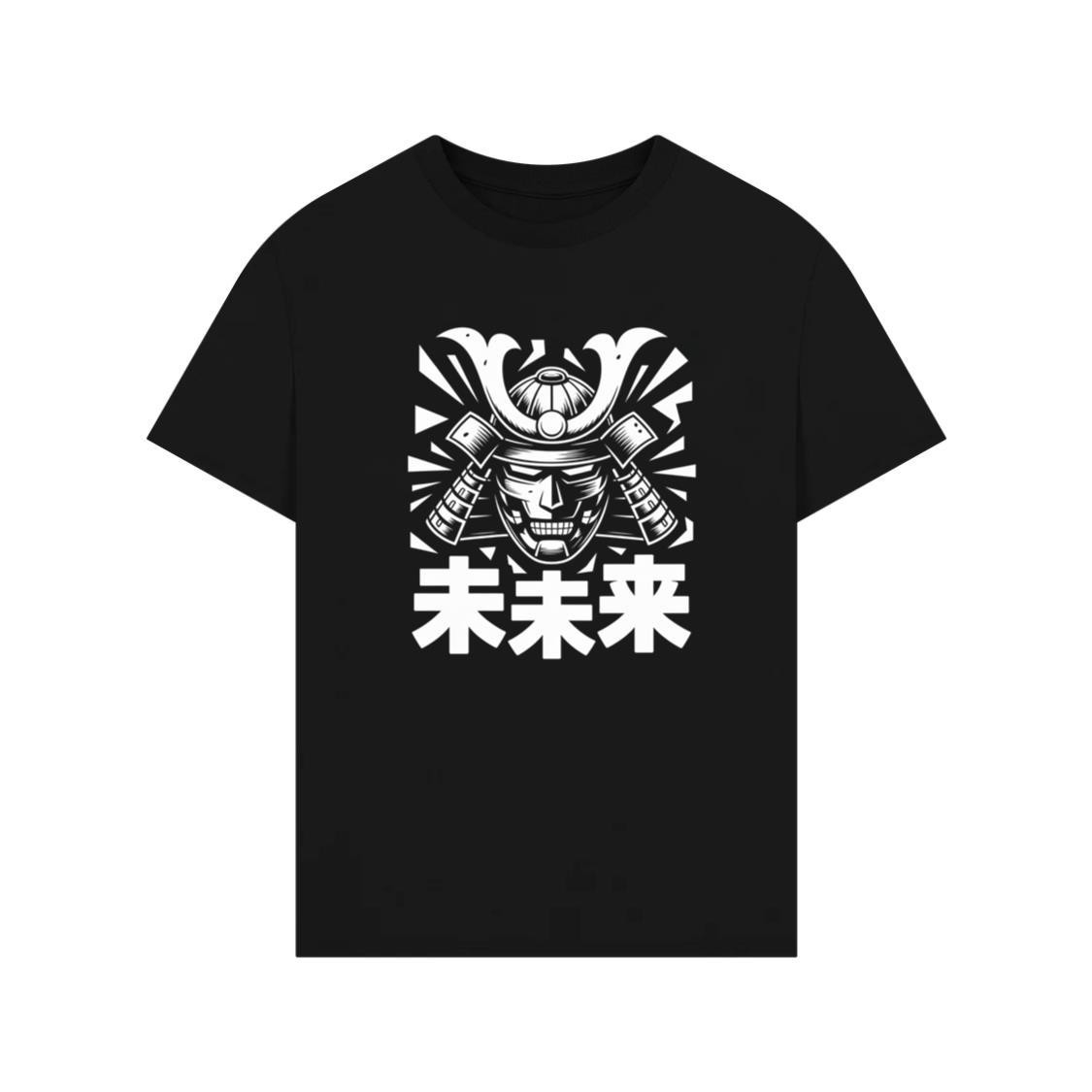 Samurai Skull with Katana Swords and Japanese Kanji Design T-Shirt