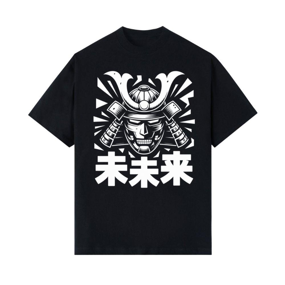 Samurai Skull with Katana Swords and Japanese Kanji Design T-Shirts