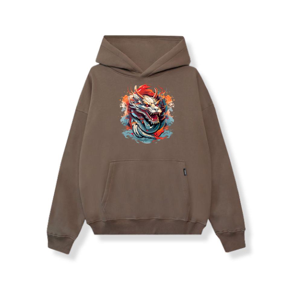 Samurai Tiger with Japanese Temple and Sea Waves Hoodies