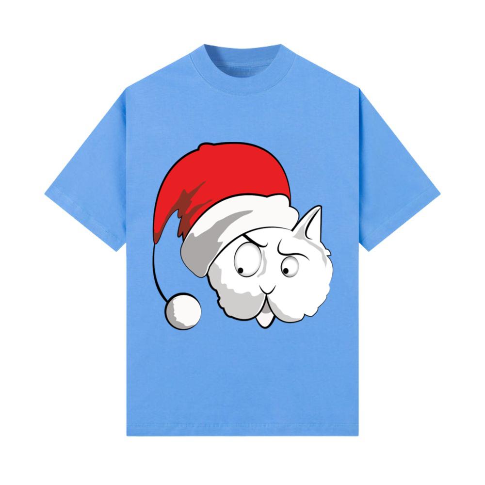 Santa Crazy Lazy Cat In Christmas Animal Holiday T-Shirt