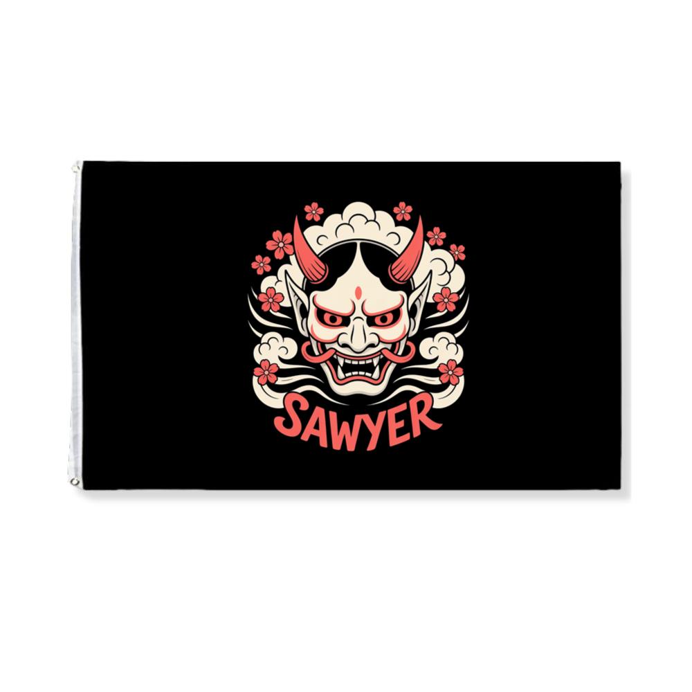 Sawyer Demon Mask Retro Graphic Flag