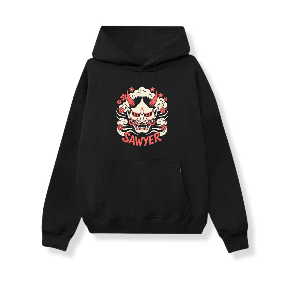 Sawyer Demon Mask Retro Graphic Hoodie