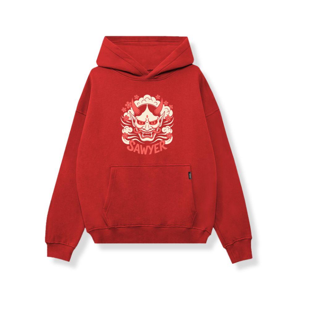 Sawyer Demon Mask Retro Graphic Hoodie - Image 4