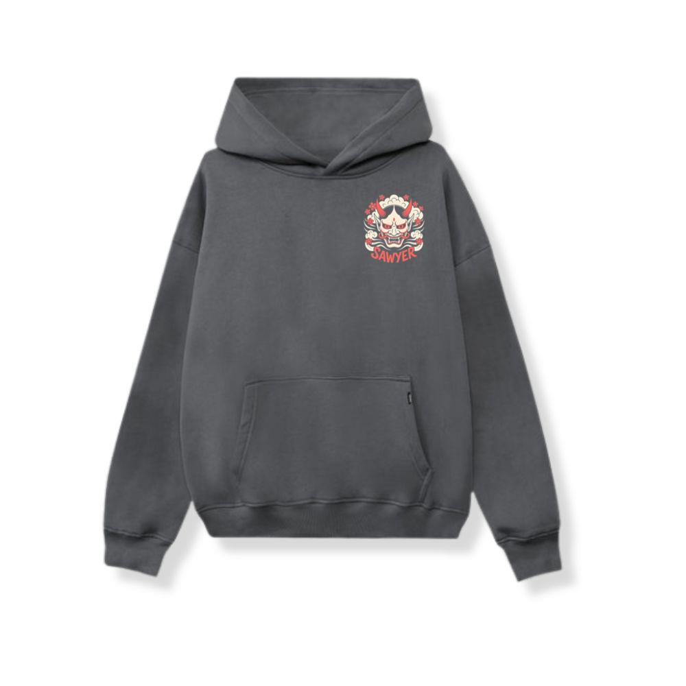 Sawyer Demon Mask Retro Graphic Hoodie - Image 3