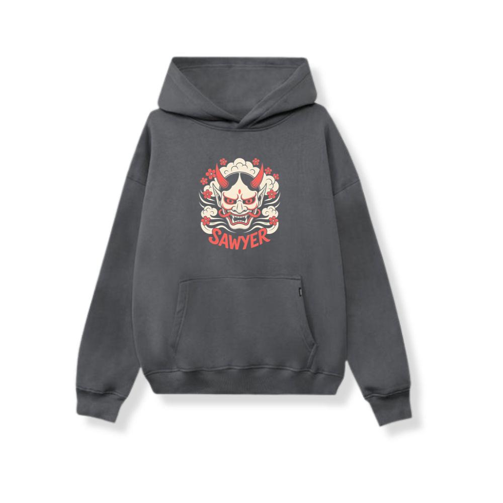 Sawyer Demon Mask Retro Graphic Hoodie - Image 2