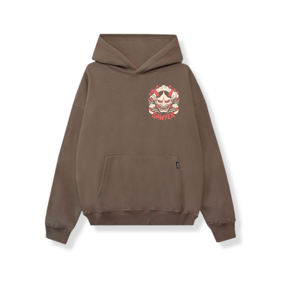 Sawyer Demon Mask Retro Graphic Hoodie - Ảnh 2