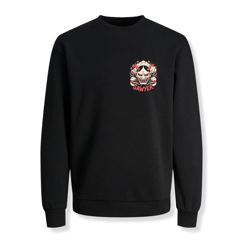 Sawyer Demon Mask Retro Graphic Sweatshirt