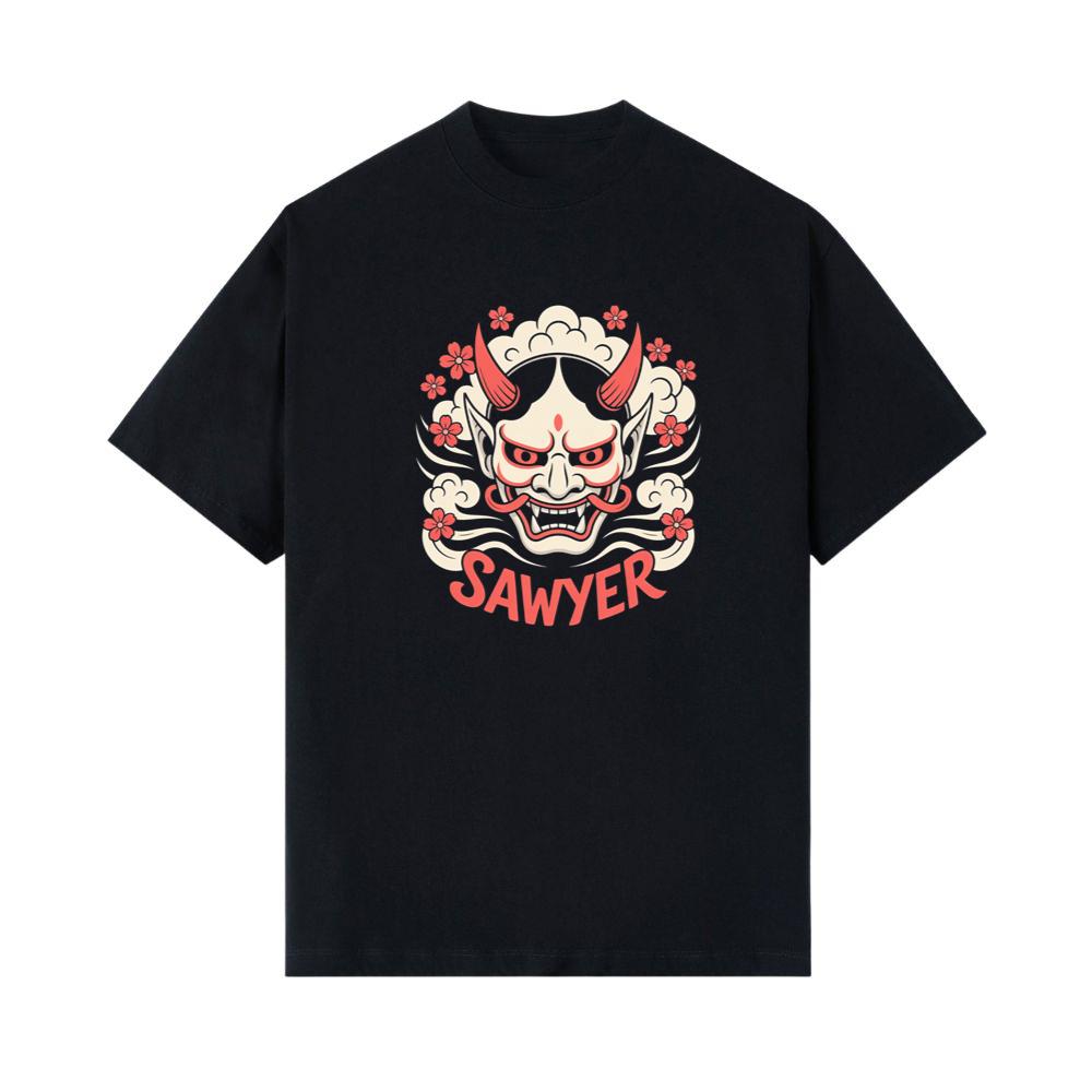 Sawyer Demon Mask Retro Graphic T-Shirt