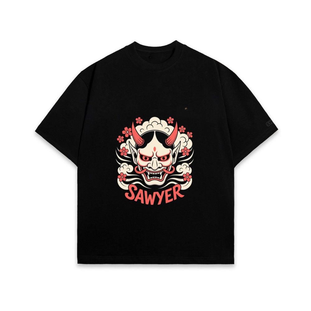 Sawyer Demon Mask Retro Graphic T-Shirt