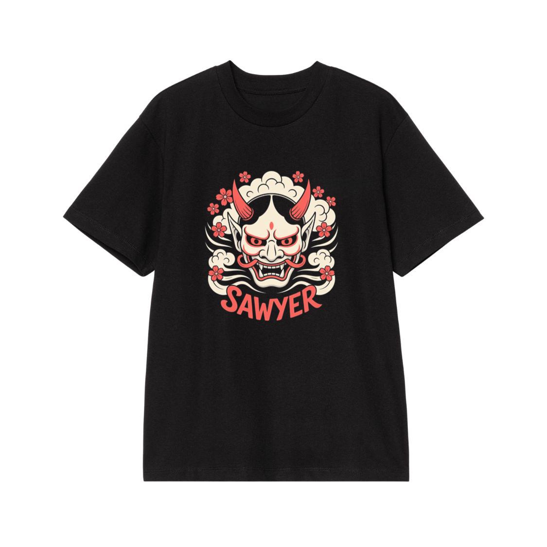 Sawyer Demon Mask Retro Graphic T-Shirt