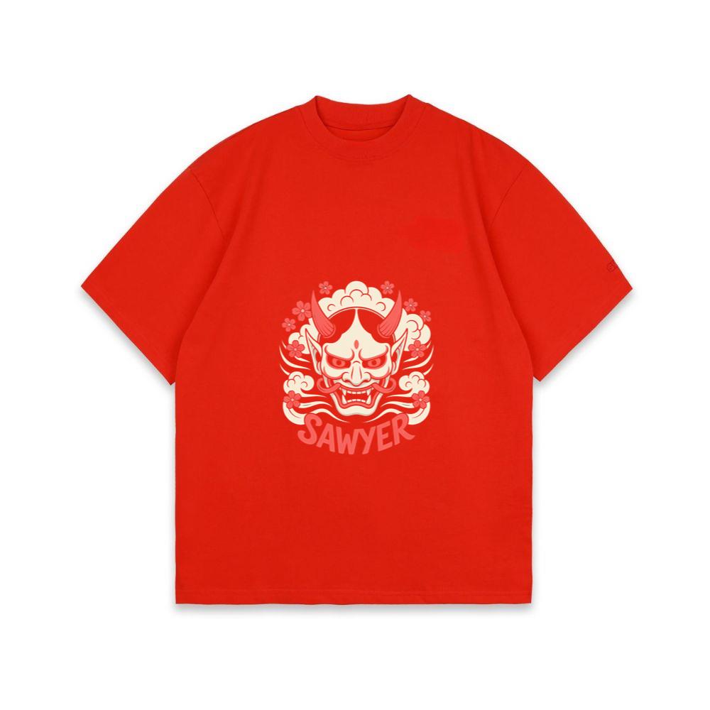 Sawyer Demon Mask Retro Graphic T-Shirt