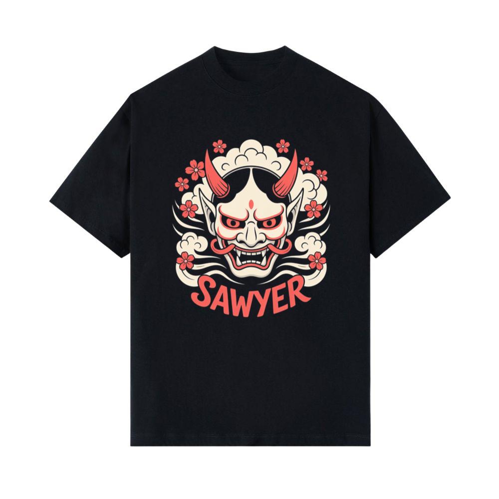 Sawyer Demon Mask Retro Graphic T-Shirts