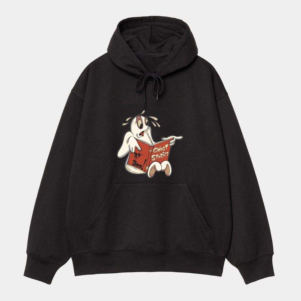 Scared Ghost Reading Ghost Stories Hoodie