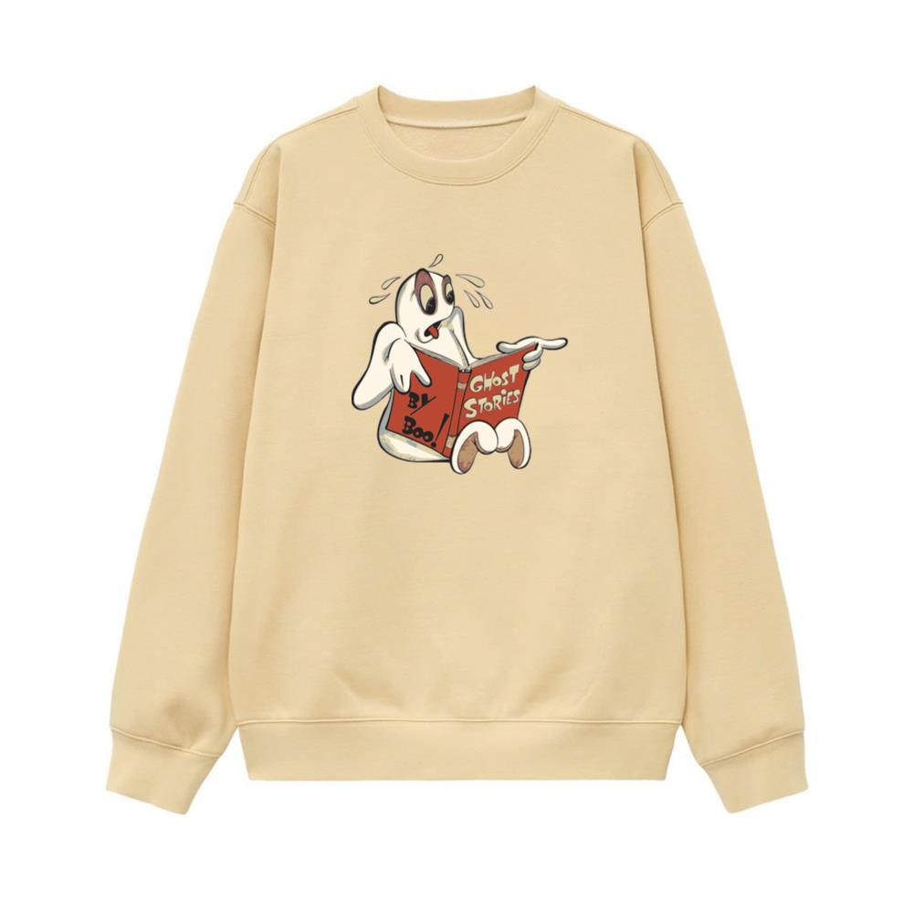 Scared Ghost Reading Ghost Stories Sweatshirt
