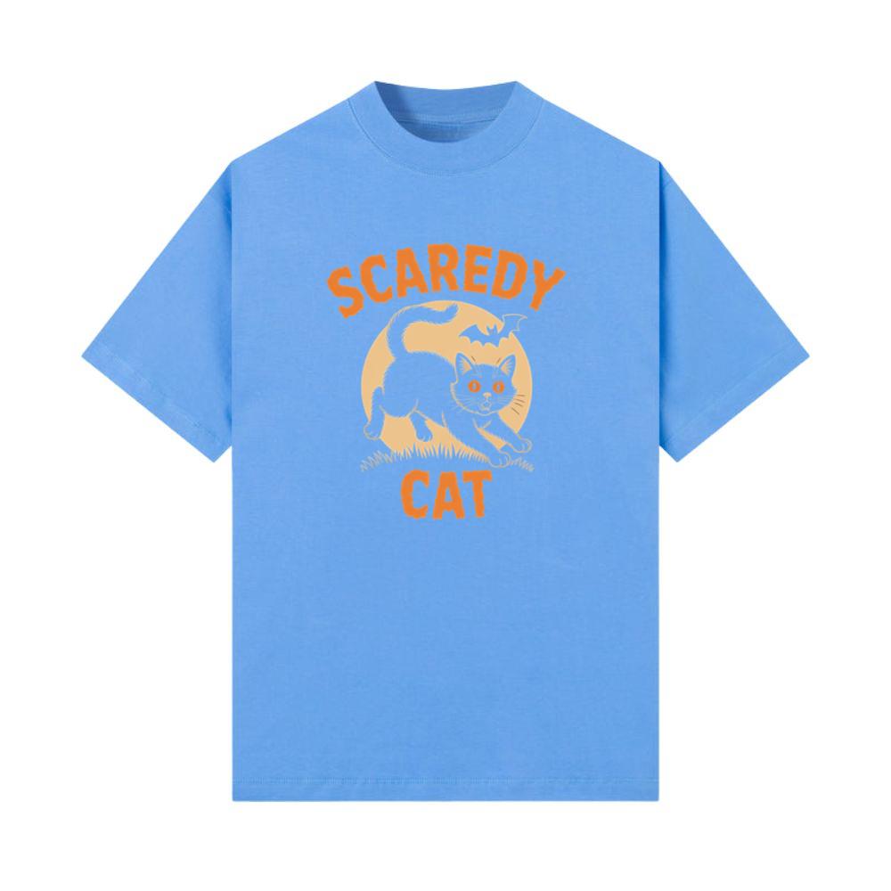 Scaredy Cat Funny Halloween Black Cat Graphic T-Shirts