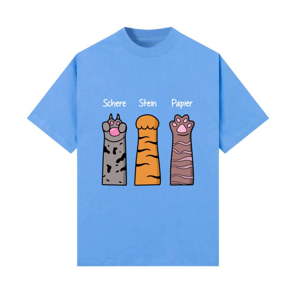 Schere Stein Papier Hand Game Animal Kitten Paws T-Shirt