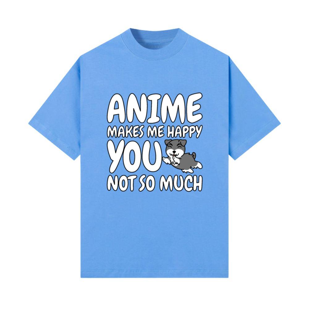 Schnauzer Anime Makes Me Happy T-Shirt