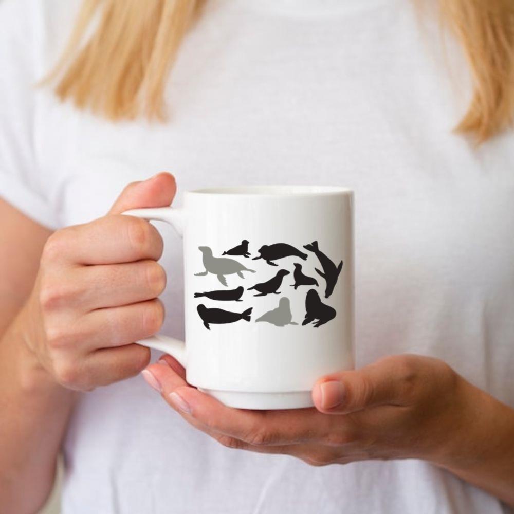 Seal Animal Silhouettes Ocean Wildlife Graphic Mug