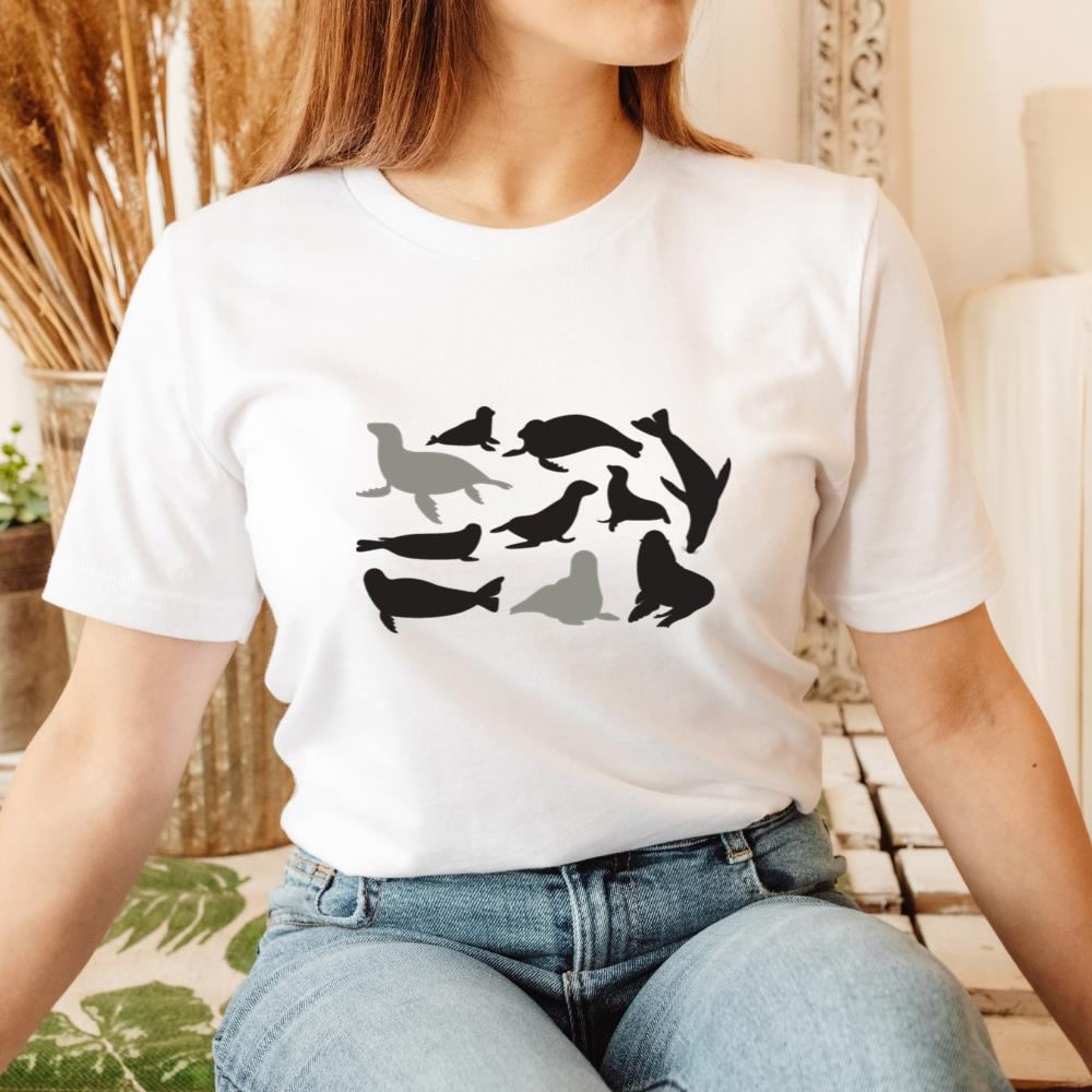 Seal Animal Silhouettes Ocean Wildlife Graphic T-Shirt