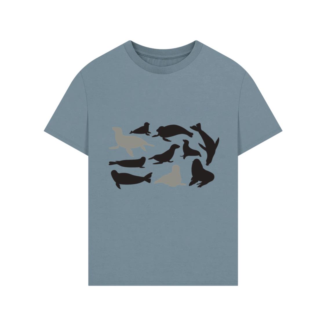 Seal Animal Silhouettes Ocean Wildlife Graphic TShirts Anhand