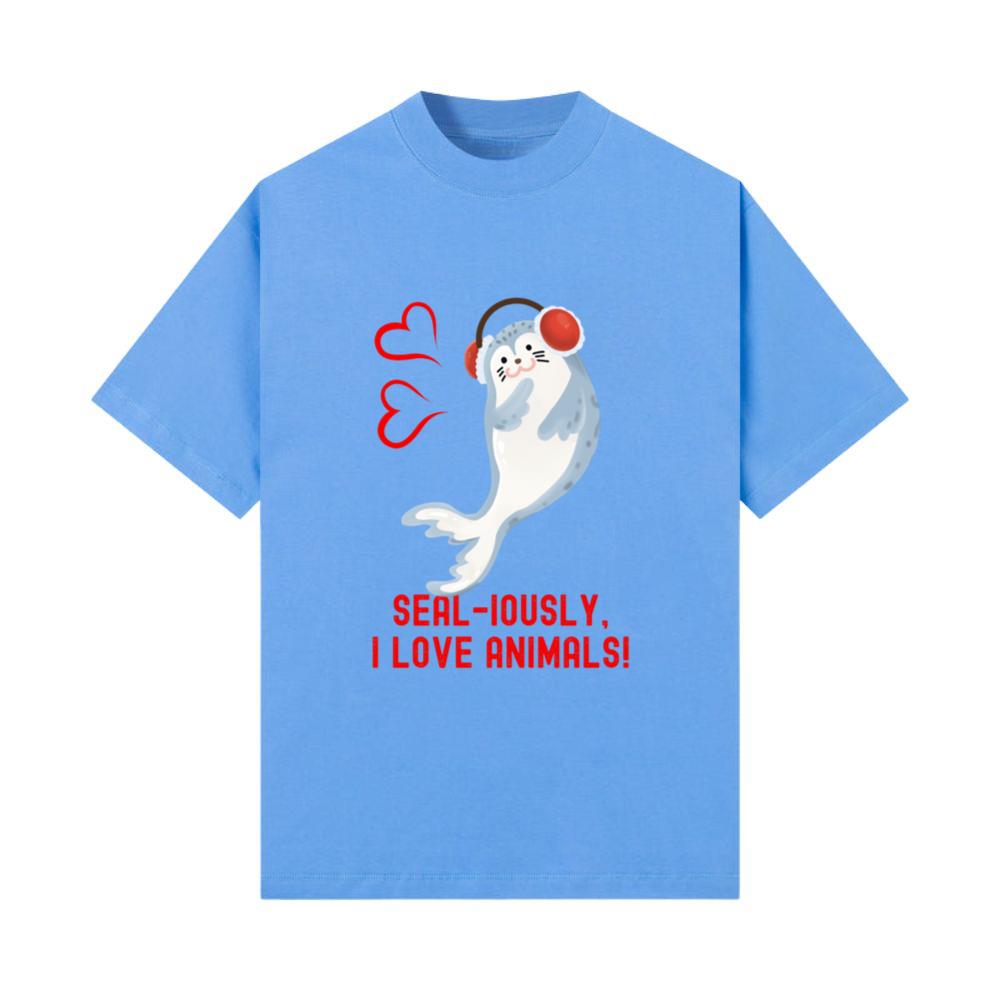 Seal Pun Sealiously I Love Animals Cute Funny Anim T-Shirt