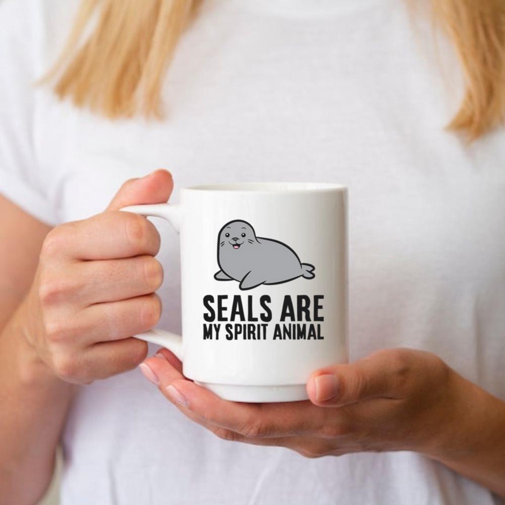 Seals Are My Spirit Animal Cute Seal Design Mug