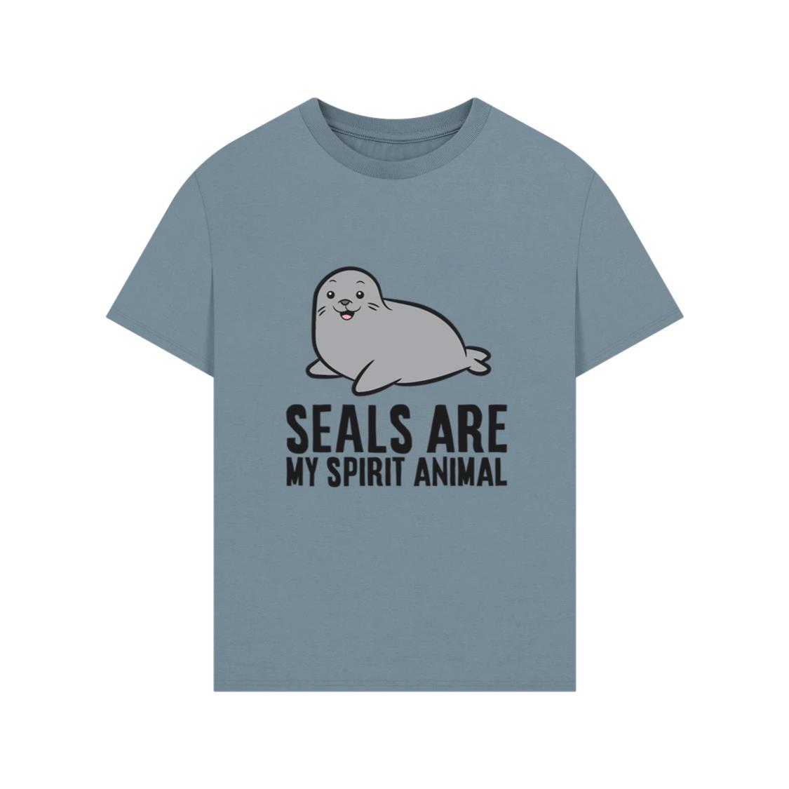 Seals Are My Spirit Animal Cute Seal Design TShirts Anhand
