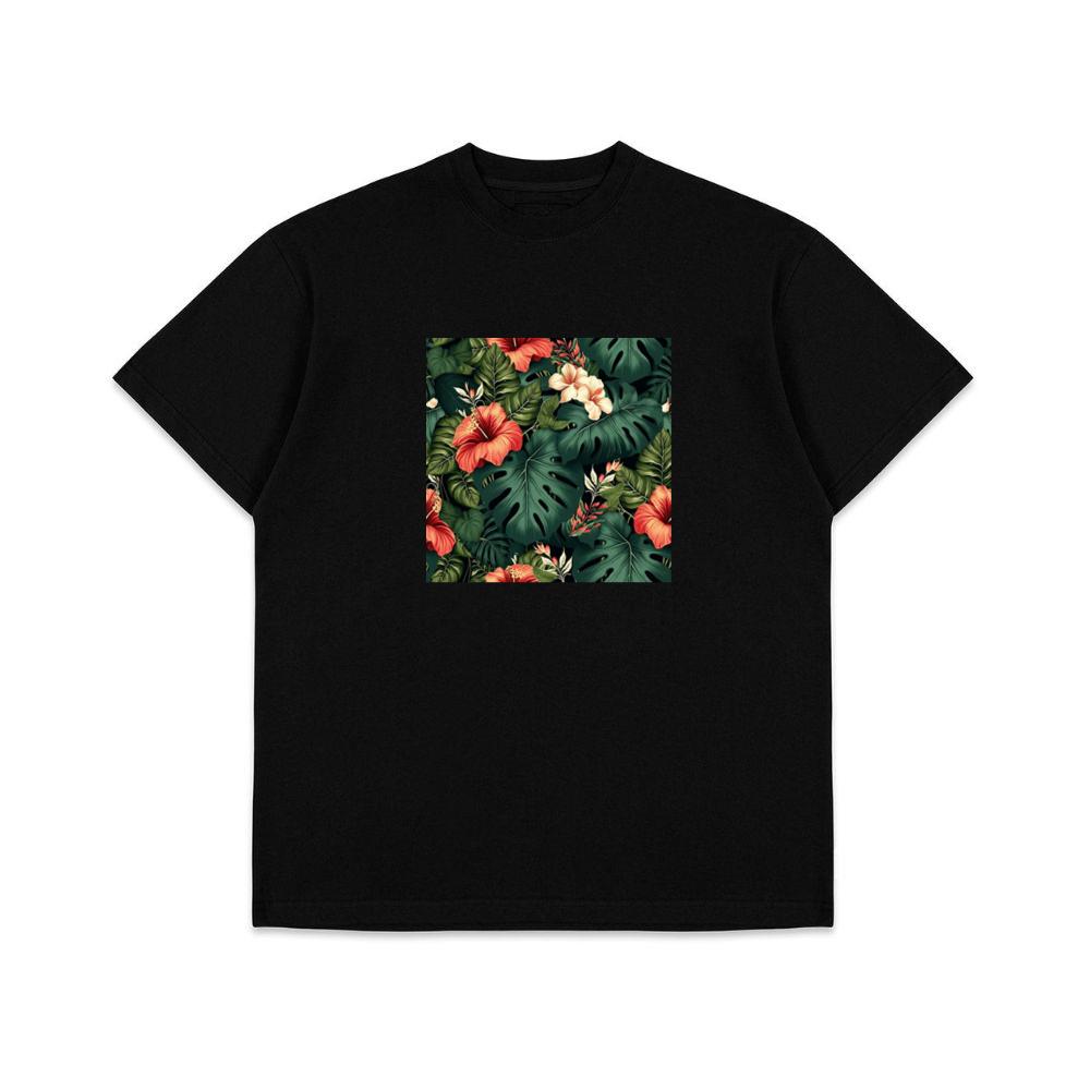 Seamless Tropical Flower Pattern T-Shirts