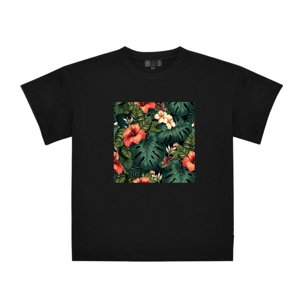 Seamless Tropical Flower Pattern T-Shirts