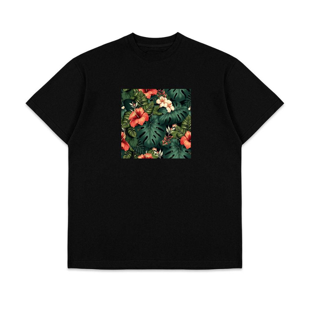 Seamless Tropical Flower Pattern T-Shirts