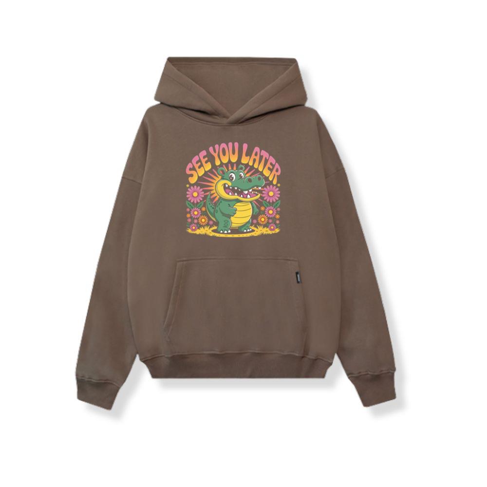 See You Later Crocodile Retro Cute Cartoon Design Hoodie - Image 3