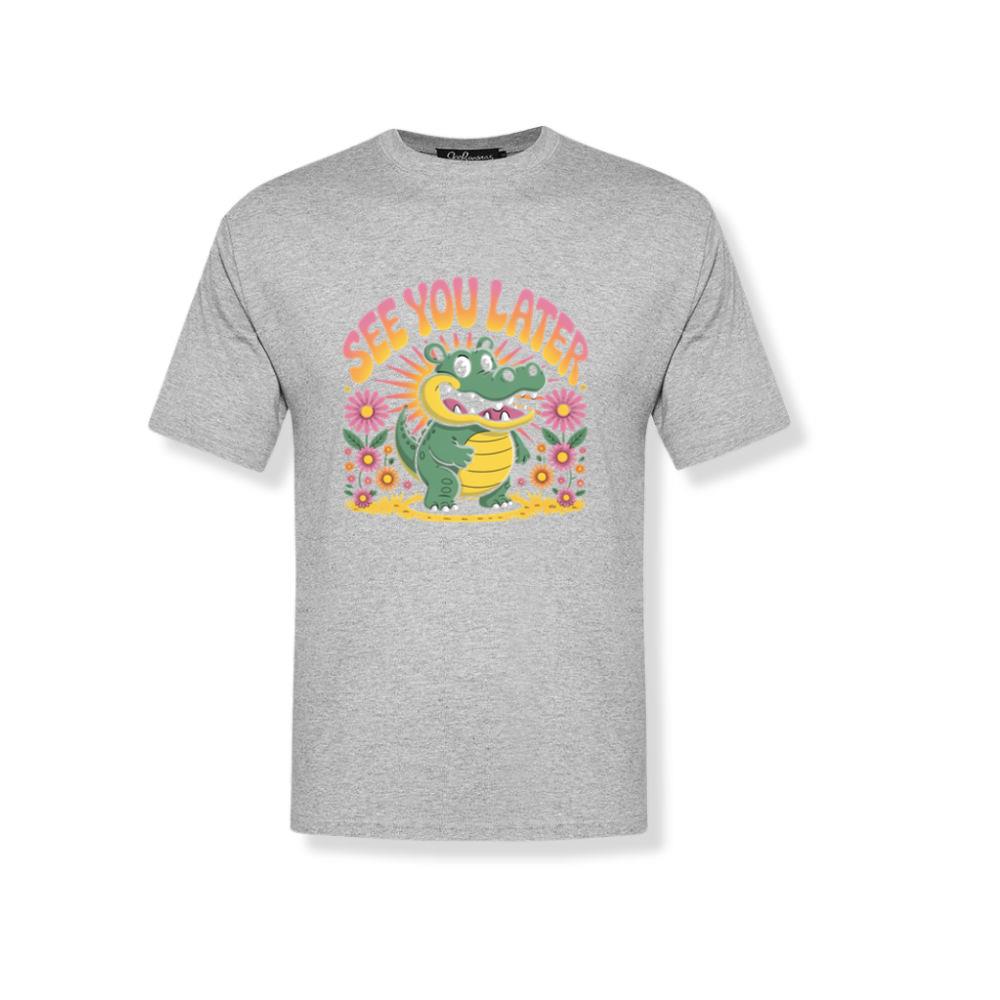 See You Later Crocodile Retro Cute Cartoon Design T-Shirt 3
