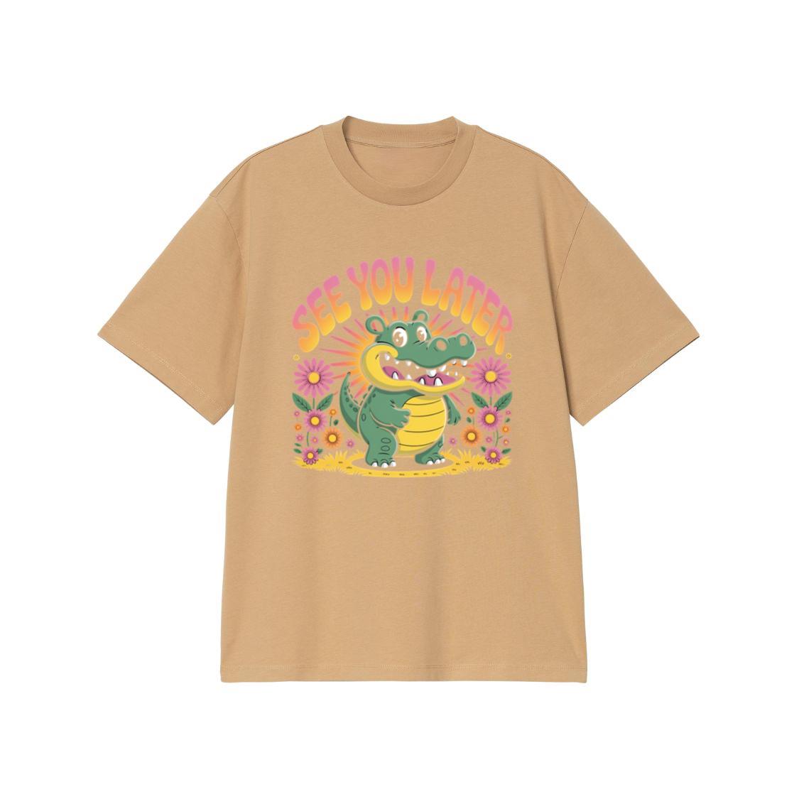 See You Later Crocodile Retro Cute Cartoon Design T-Shirt - Image 3
