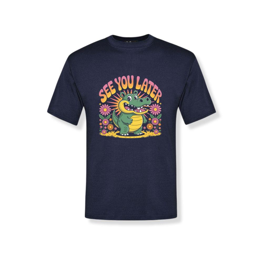 See You Later Crocodile Retro Cute Cartoon Design T-Shirt 2